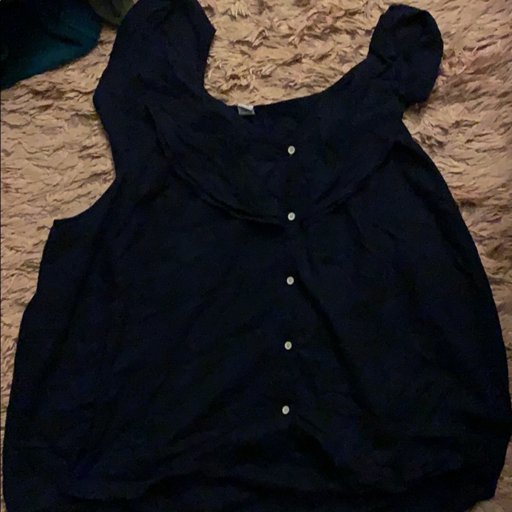 Old Navy: Navy Blue ruffle tank top